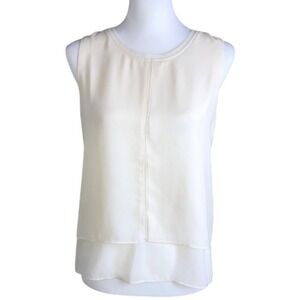 Rose & Olive Layered Sleeveless Blouse Cream Womens‎ XS